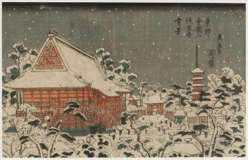 日本 Painting - 東都金陵山仙仙寺の雪景色 渓西英泉